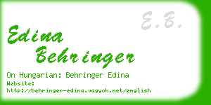 edina behringer business card